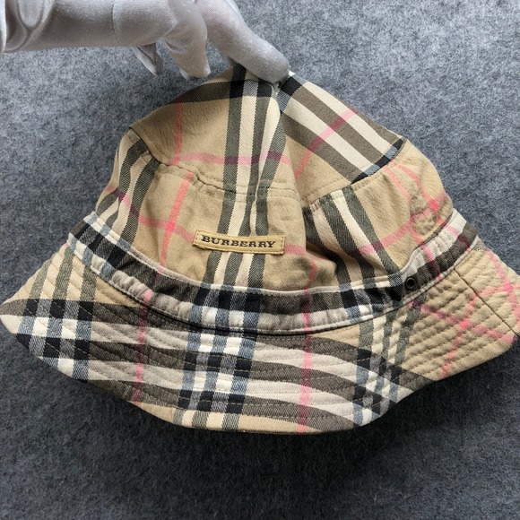 Burberry Accessories - Vintage Y2K Burberry Golf Nova Check Bucket Hat Plaid Sun Cap Beige Size L/XL